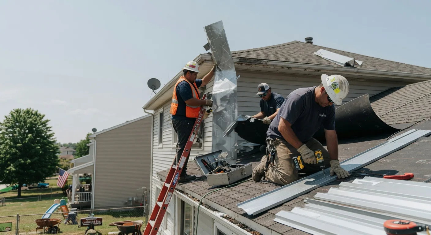 Storm Damage Metal Roof Repair in New Athens, OH